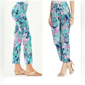 Lilly Pulitzer Loralee Blue Pink Pants Women’s Size 8